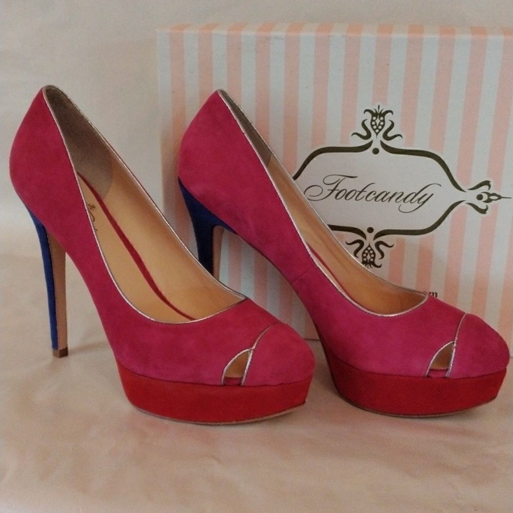 Footcandy Color Block Platform Heels - Picture 13 of 13